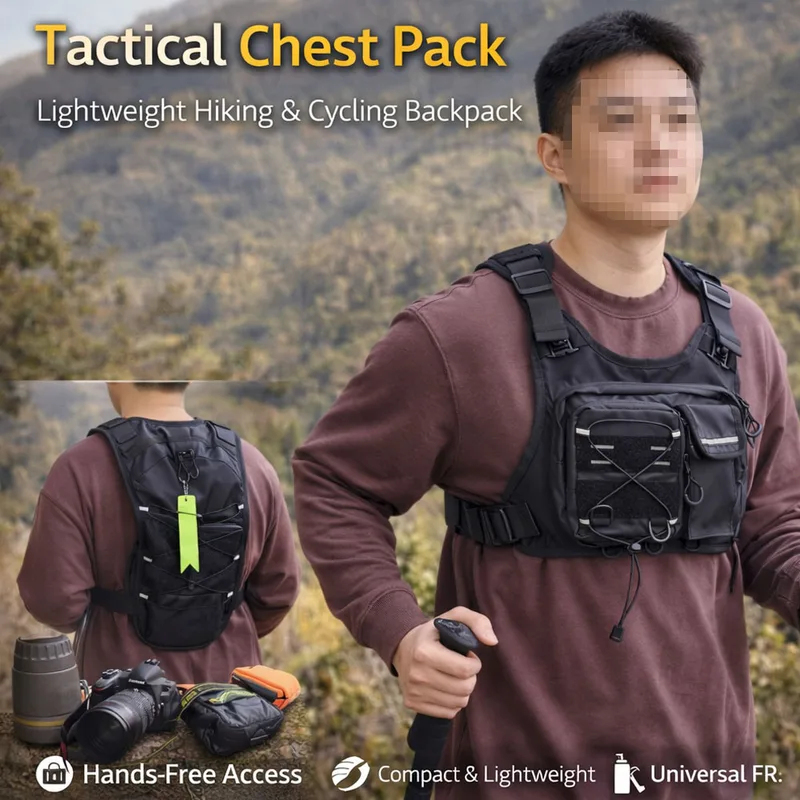 Running Gear Essential - 2026 신형 전술 조끼 가슴 가방