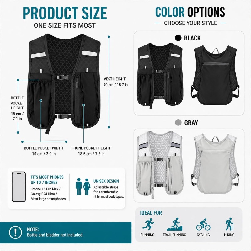 러닝 및 사이클링 스포츠 반사경 경량 조끼, 휴대폰 수 - Running Gear Essential 리뷰 및 가격