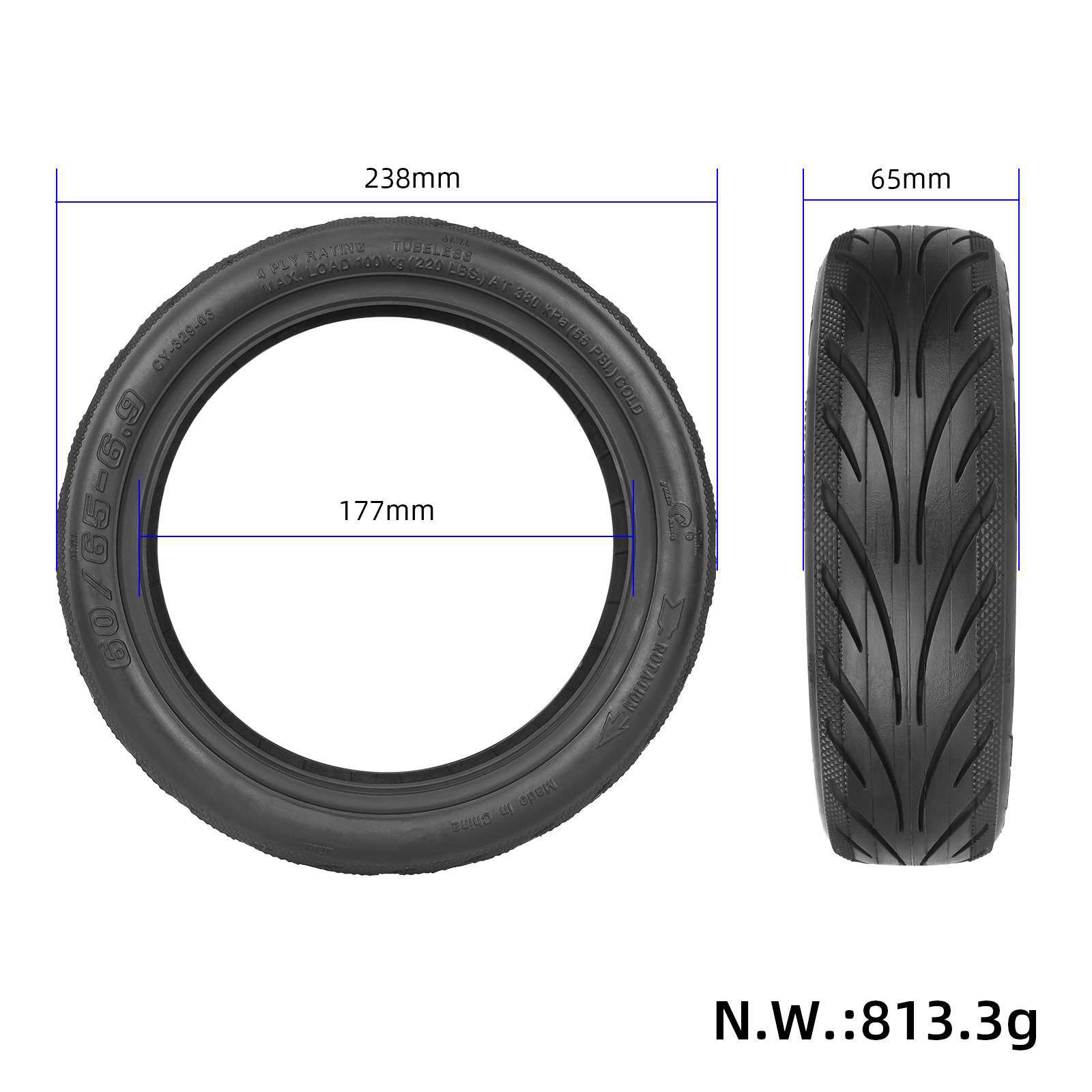 스쿠터 앞뒤 타이어 60/65-6.9 60/70-6.5 - Running Gear Accessories 리뷰 및 가격